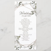 Gedruckte Hochzeit der weißen Blüte von Cherish Programm (Rückseite)