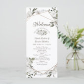 Gedruckte Hochzeit der weißen Blüte von Cherish Programm (Stehend Vorderseite)