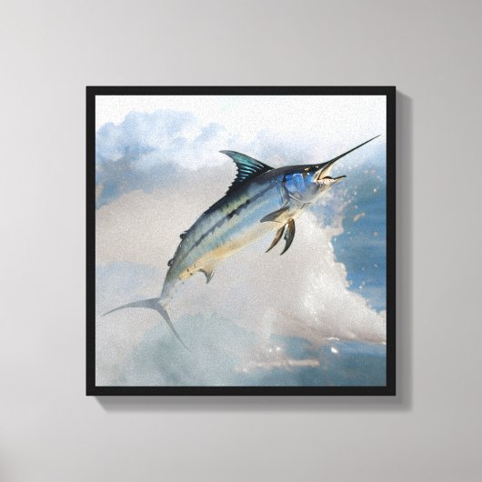 Gedruckte Leinwand mit springendem Marlin (Vorderseite)