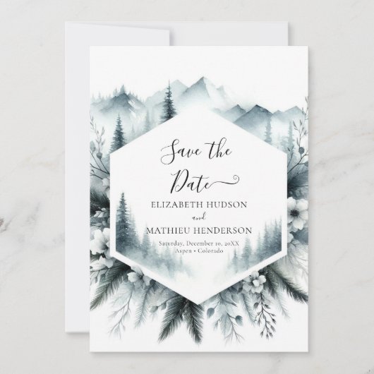 Gedruckte Minimalhochzeit Save The Date (Vorderseite)
