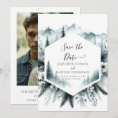 Gedruckte Minimalhochzeit Save The Date (Vorne/Hinten)