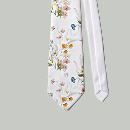 Gedruckte Monogramm über farbenfrohe florale Still Krawatte