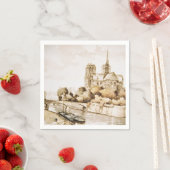 Gedruckte Napkins der Kathedrale von Notre Dame Serviette (Beispiel)