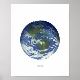 Gedruckte Planet Erde Kunst Poster