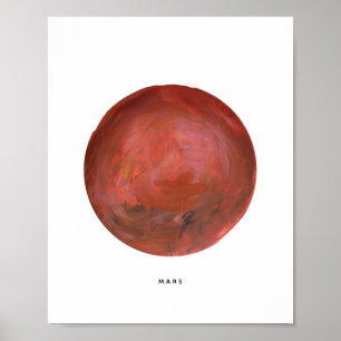 Gedruckte Planet Mars Kunst Poster