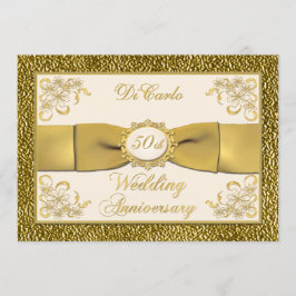 GEDRUCKTE RIBBON-Blütenblume Einladung zum 50-jähr