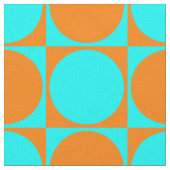 Gedruckte Stoffe, Blue&Orange Quadrate & Circles Stoff (Nahaufnahme)
