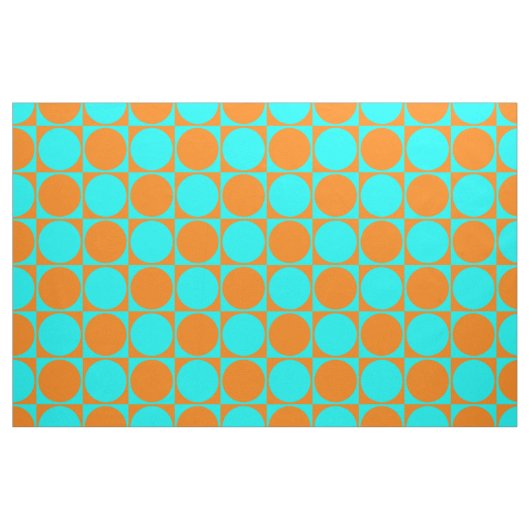 Gedruckte Stoffe, Blue&Orange Quadrate & Circles Stoff (Fat Quarter (45,7 x 55,9 cm))