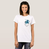 Gedruckte Tasche mit blauen Blumen T-Shirt (Vorne ganz)