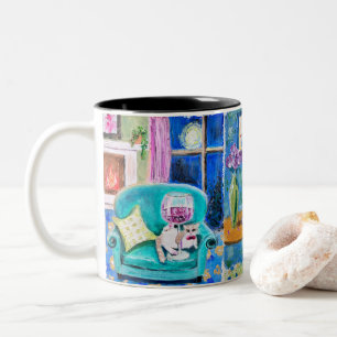 Gedruckte Tasse mit Original handGezeichnet Katzen