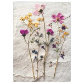 Gedrückte Wildblumen-Botanik-Art-Mappe Klemmbrett (Rückseite)