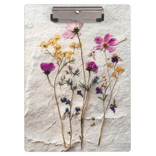 Gedrückte Wildblumen-Botanik-Art-Mappe Klemmbrett (Vorderseite)