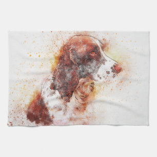 Gedruckter Bemalter Hund Geschirrtuch