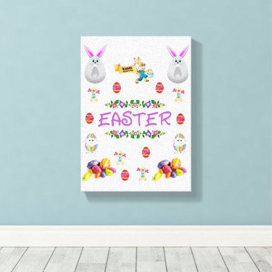 Gedruckter Canvas-Ostertag Leinwanddruck (Insitu (Holzboden))