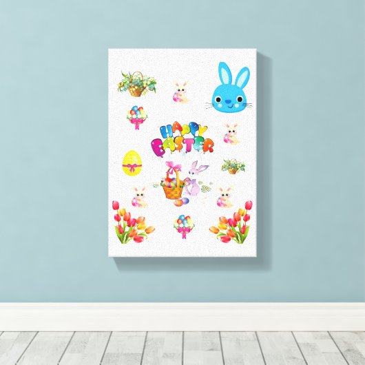 Gedruckter Canvas-Ostertag Leinwanddruck (Insitu (Holzboden))