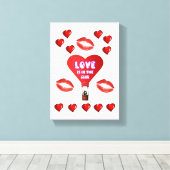 Gedruckter Canvas Valentinstag Leinwanddruck (Insitu (Holzboden))