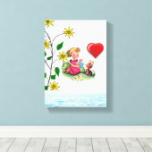 Gedruckter Canvas Valentinstag Leinwanddruck (Insitu (Holzboden))