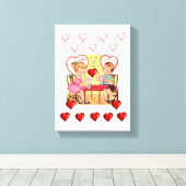 Gedruckter Canvas Valentinstag Leinwanddruck (Insitu (Holzboden))
