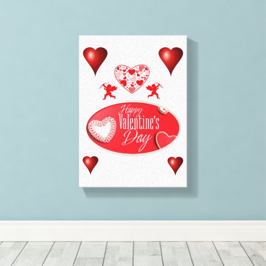 Gedruckter Canvas Valentinstag Leinwanddruck (Insitu (Holzboden))