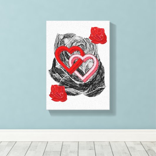 Gedruckter Canvas Valentinstag Leinwanddruck (Insitu (Holzboden))