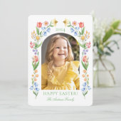 Gedruckter Frühlingsflora Ostergruß Einladung (Stehend Vorderseite)