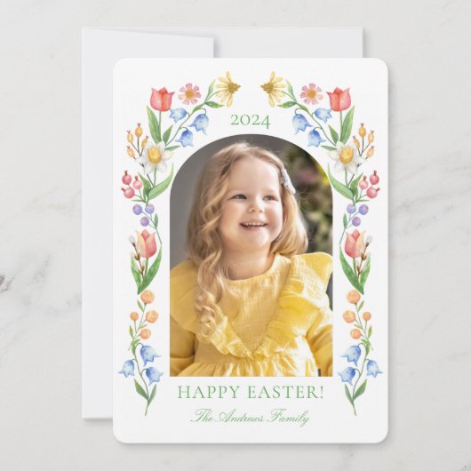 Gedruckter Frühlingsflora Ostergruß Einladung (Vorderseite)