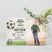 Gedruckter Fußball Einladung zum Foto (Stehend Vorderseite)