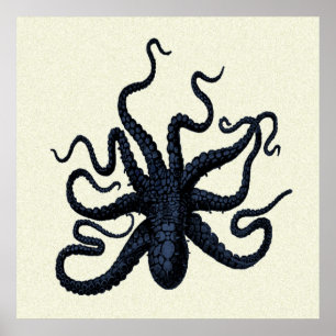 Gedruckter Gefleckter Oktopus Poster