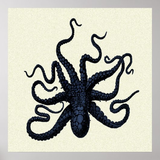Gedruckter Gefleckter Oktopus Poster (Vorne)