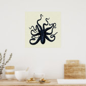 Gedruckter Gefleckter Oktopus Poster (Küche)