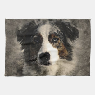 Gedruckter Gemalter Hund Geschirrtuch
