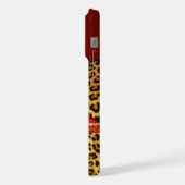 GEDRUCKTER GIRAFFE LEOPARDENHAUT ROTER RUBIN-EDELS iPhone HÜLLE (Linke Seite)