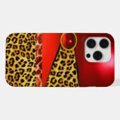 GEDRUCKTER GIRAFFE LEOPARDENHAUT ROTER RUBIN-EDELS iPhone HÜLLE (Rückseite (Horizontal))