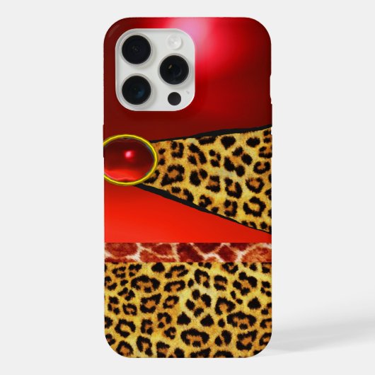 GEDRUCKTER GIRAFFE LEOPARDENHAUT ROTER RUBIN-EDELS iPhone HÜLLE (Rückseite)