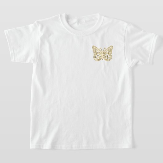 Gedruckter Goldener Schmetterling T-Shirt (Ablage )