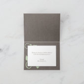 Gedruckter grüner Glitzer Rustikal Dankeschön Kart Dankeskarte (Innenseite)