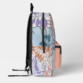 Gedruckter Rucksack: Abstrakte Blätter (weiß) Bedruckter Rucksack (Links)
