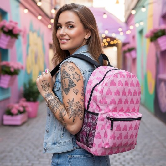 Gedruckter Rucksack im Burgdesign