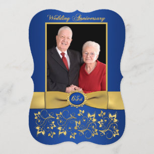 GEDRUCKTES BAND Fancy-Form 65. Jubiläumseinladung Einladung