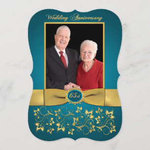 GEDRUCKTES BAND Fancy-Form 65. Jubiläumseinladung Einladung