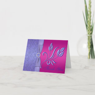 GEDRUCKTES BAND Fuchsia, Lila Dankeskarte