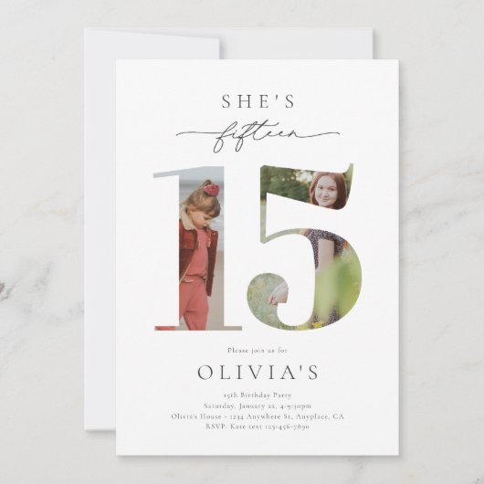 Gedrucktes Foto 15. Geburtstag Einladung (Vorderseite)