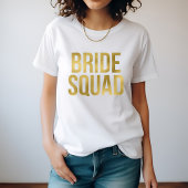 Gedrucktes Gold "Bride Squad" T-Shirt