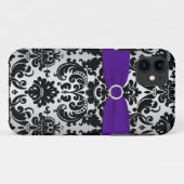 GEDRUCKTES RIBBON Lila Silberklemme Damask iPhone  Case-Mate iPhone Hülle (Rückseite (Horizontal))