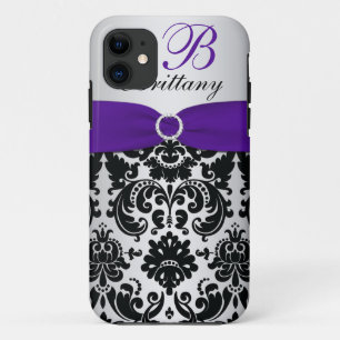 GEDRUCKTES RIBBON Lila Silberklemme Damask iPhone Case-Mate iPhone Hülle