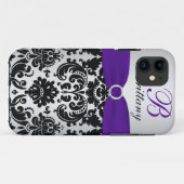 GEDRUCKTES RIBBON Lila Silberklemme Damask iPhone Case-Mate iPhone Hülle (Rückseite (Horizontal))