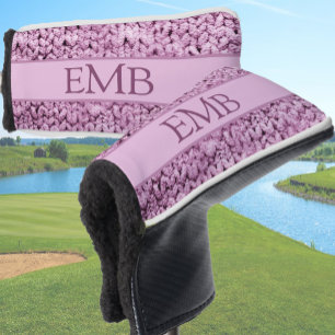 Gedrucktes rosa Strickdesign mit individuellem Mon Golf Headcover
