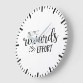 Geduld belohnt Anstrengung, Erfolgsmotivation Große Wanduhr (Winkel)