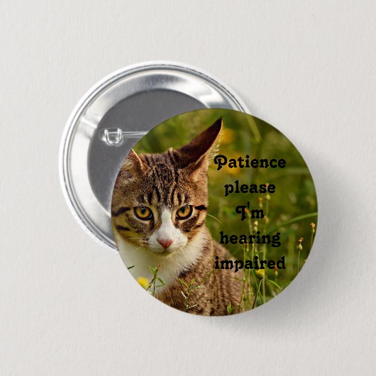 Geduld, bitte ich um Gehörbehinderung Button (Vorne & Hinten)