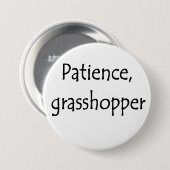 Geduld, Grashüpfer Button (Vorne & Hinten)